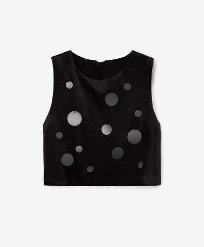 Gulliver Black Velvet Sequin Top for Girls