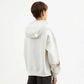 Gulliver Milky White Hoodie with Asymmetric Print for Boy Junior-Decoupage