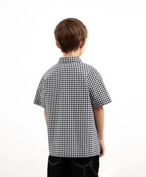 Gulliver Check Short Sleeve Button-Up Shirt for Boy Mini-Lighthouse