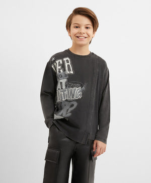 Gulliver Gray Printed Long Sleeve for Boys