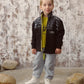 Gulliver Black Fleece Hoodie with Shiny Shell Detailing for Boys