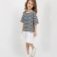 Gulliver White Dress with Knit and Textile Combination for Girls