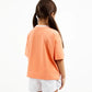 Gulliver Oversized Coral T-Shirt with Embossed Decor for Girl Mini-Court