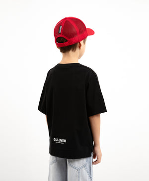 Gulliver Black Short Sleeve T-shirt with Lighthouse Print for Boy Mini-Lighthouse