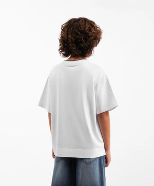Gulliver White Short Sleeve T-Shirt with Contrast Trim for Boy Junior-Transit