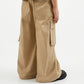 Gulliver Beige Poplin Palazzo Pants with Cargo Pockets for Girl Mini-Ecuador