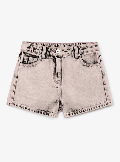 Gulliver Pink High Waist Mini Denim Shorts with Contrast Wash for Girl Junior-Ballet