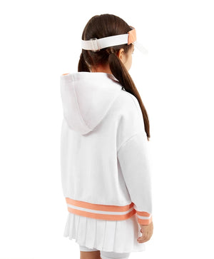Gulliver White Hoodie with Typographic Print for Girl Mini-Court