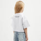 Gulliver Cropped Oversized T-Shirt with Asymmetric Decor for Girl Mini-Smoothie
