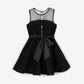 Gulliver Girls Fitted Black Dress with Textured and Mesh - Rose Quartz