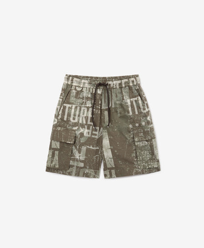Gulliver Khaki Textile Shorts with Elastic Waist for Boys Mini-Expedition