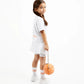 Gulliver Oversized T-Shirt with Embossed Decor for Girl Mini-Court
