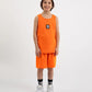 شورت Gulliver Orange Fleece Shorts بحواف متباينة للأولاد