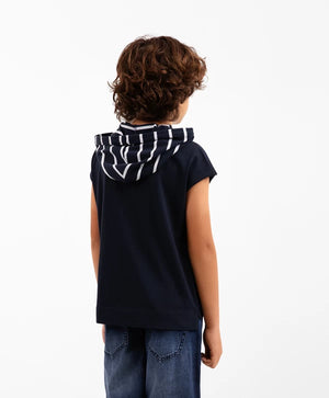 Gulliver Blue Hooded Tank Top for Boy Junior-Transit
