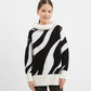 Gulliver Black & White Knitted Sweater with Oversized Collar
