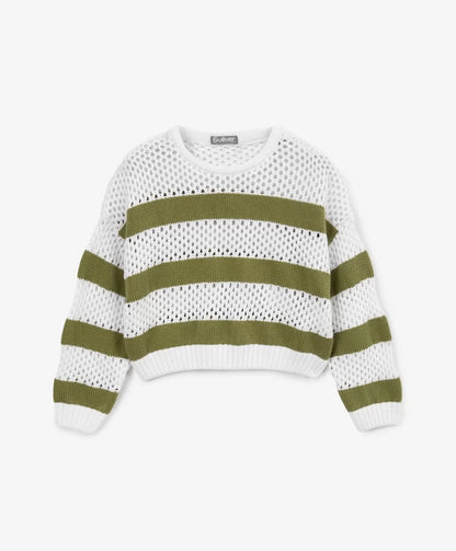 Gulliver Multicolor Knitted Green Sweater for Girl Mini-Ecuador