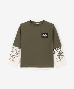 Gulliver Long sleeve t-shirt Khaki for Boys Mini - Layout
