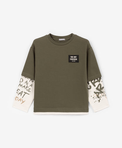 Gulliver Long sleeve t-shirt Khaki for Boys Mini - Layout
