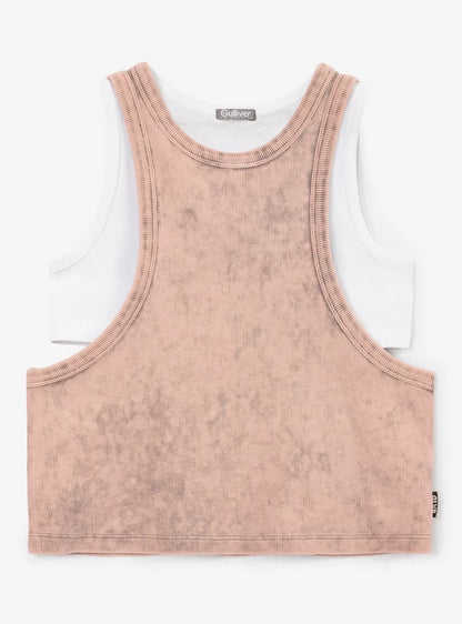 Gulliver Pink Layered Tank Top for Girl Junior-Ballet