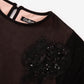 Gulliver Girls Pink Cropped Blouse with Black Mesh and Sequins Mini-Rose Quartz