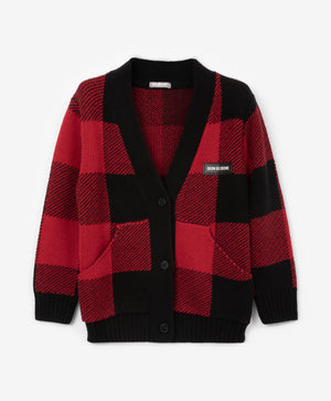 Gulliver Cardigan Red for Boys Mini - Tartan