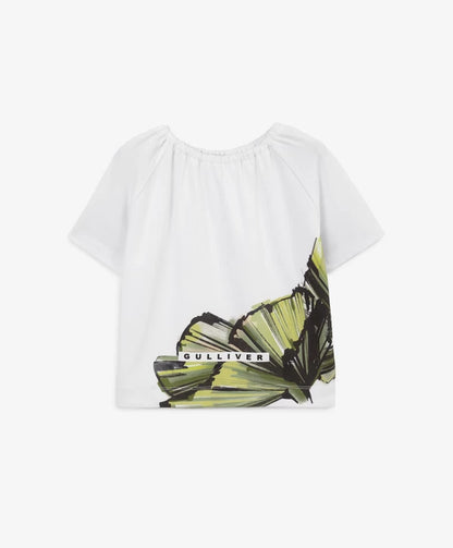 Gulliver White Raglan Short-Sleeve T-Shirt for Girl Mini-Ecuador
