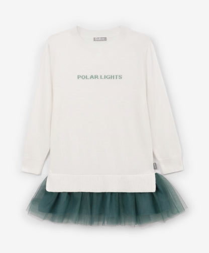 Gulliver Dress Milky color for Girls Mini-Polar Owl