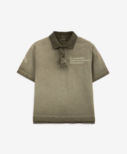 Gulliver Polo Shirt in Khaki with Trendy Uneven Dye for Boy Mini-Expedition