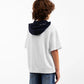 Gulliver White Hooded Short Sleeve T-shirts for Boys Junior-Transit