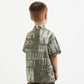 Gulliver Khaki Short-Sleeve Shirt with Print for Boy Mini