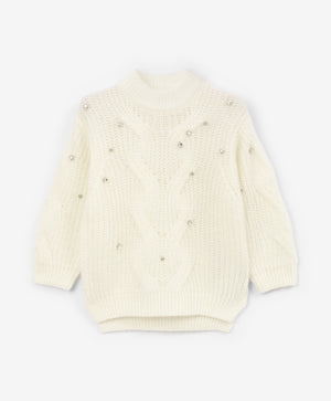 Gulliver Sweater Milky color for Girls Mini - Polar Owl