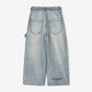 Gulliver Light Blue Wide Leg Denim Pants with Elastic Waist for Girl Mini-Smoothie
