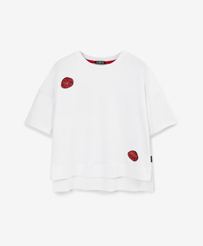 Gulliver White Short Sleeve T-shirt for Girl Party-Art Object