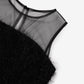 Gulliver Girls Fitted Black Dress with Textured and Mesh - Rose Quartz