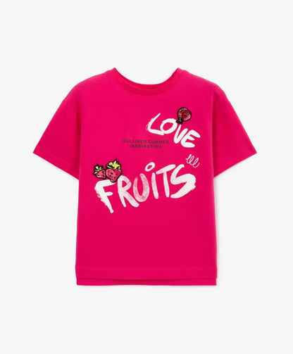 Gulliver Pink Short Sleeve T-shirt for Girl Mini-Smoothie