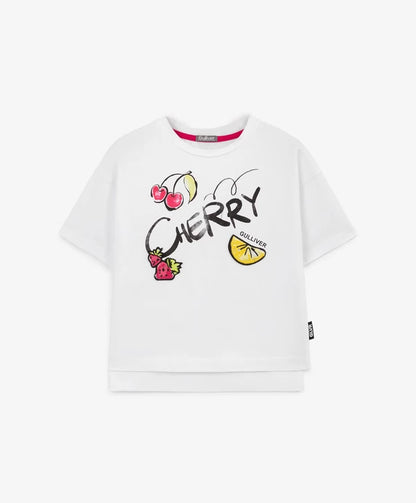 Gulliver White Short Sleeve T-shirt for Girl Mini-Smoothie