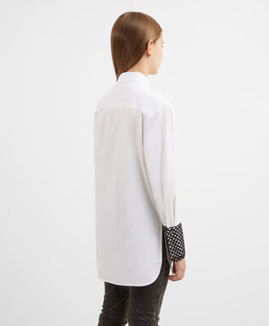 Gulliver Longline Shirt with Monoprint in White for Girls
