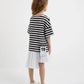 Gulliver White Dress with Knit and Textile Combination for Girls