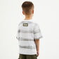Gulliver White Striped Short Sleeve T-shirt for Boy Mini-Expedition