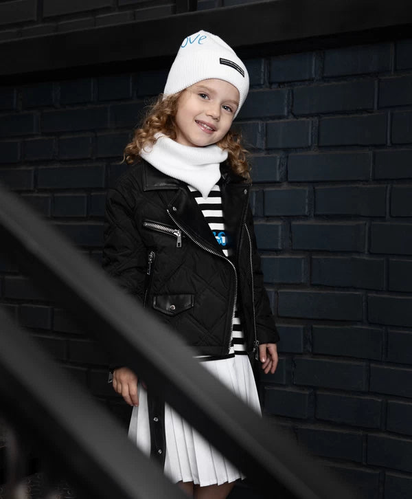 Gulliver Black Quilted Biker Jacket for Girls