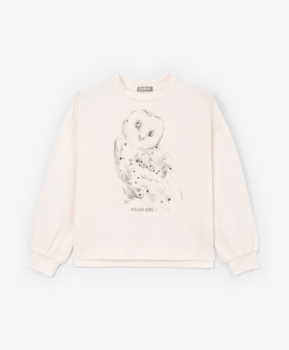 Gulliver Long sleeve t-shirt Milky color for Girls Mini - Polar Owl