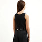 Gulliver Black Cropped Tank Top for Girl Junior-Hot Heart