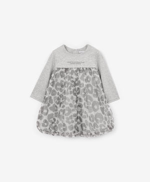 Gulliver Dress Gray for Girls Baby-Snow Leopard