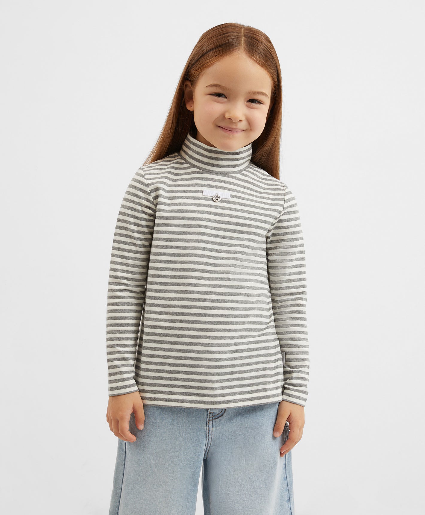 Gulliver Striped Cotton Turtleneck for Girls