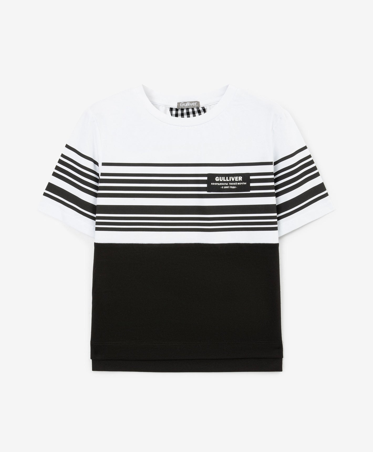 Gulliver Black and White Short Sleeve T-shirt for Boy Mini-Lighthouse