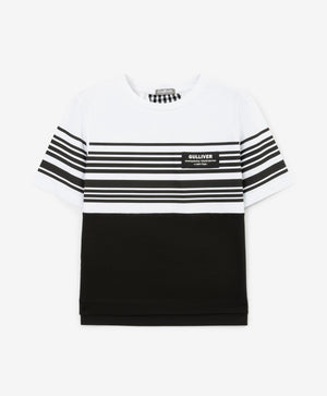 Gulliver Black and White Short Sleeve T-shirt for Boy Mini-Lighthouse