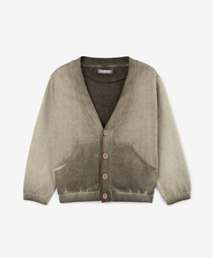 Gulliver Khaki Cardigan with Uneven Dye Effect for Boy Mini-Expedition