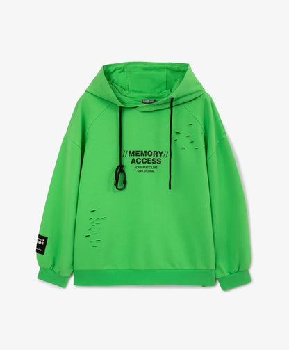 Gulliver Light Green Distressed Hoodie for Boy Junior-Matrix