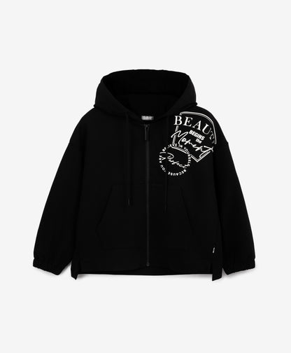 Gulliver Black Zip Up Hoodies for Girl Junior-Arboretum