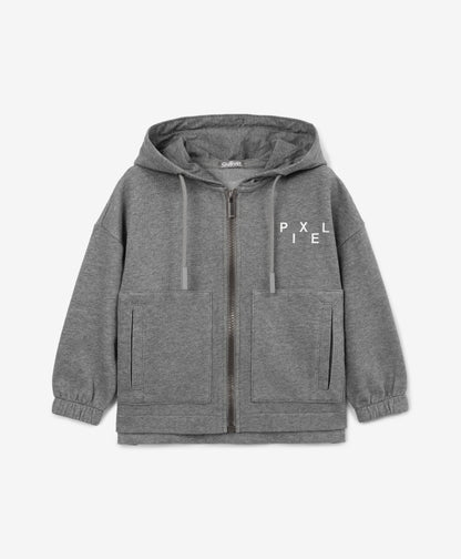 Gulliver Gray Zip Up Hoodies for Boy Mini-Pixels